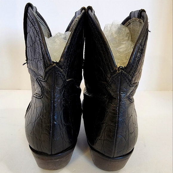 Vero Cuoio Women's Black Crocodile Embossed Cowboy Rodeo Western Boots, sz 7.5 - Picture 6 of 13